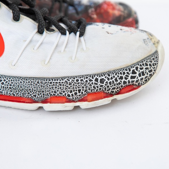 Nike KD 8 Christmas boy’s low top sneaker split design red & black graphic 7Y - Picture 9 of 16